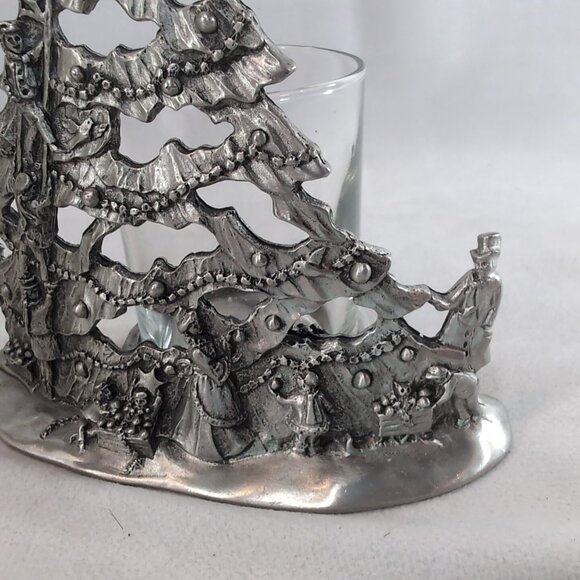 Seagull 1996 Christmas Tree Candle Holder Pewter Etain Zinn Canada Silver Votive - Picture 7 of 11